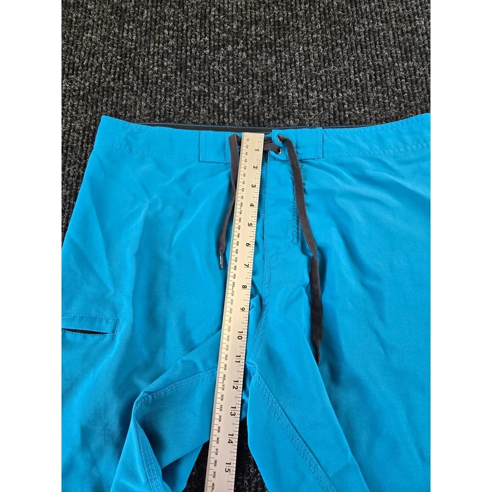 Mens Solid Blue Board Shorts‎ Swim Trunks Size 32 Stretch Quick Dry Beachwear